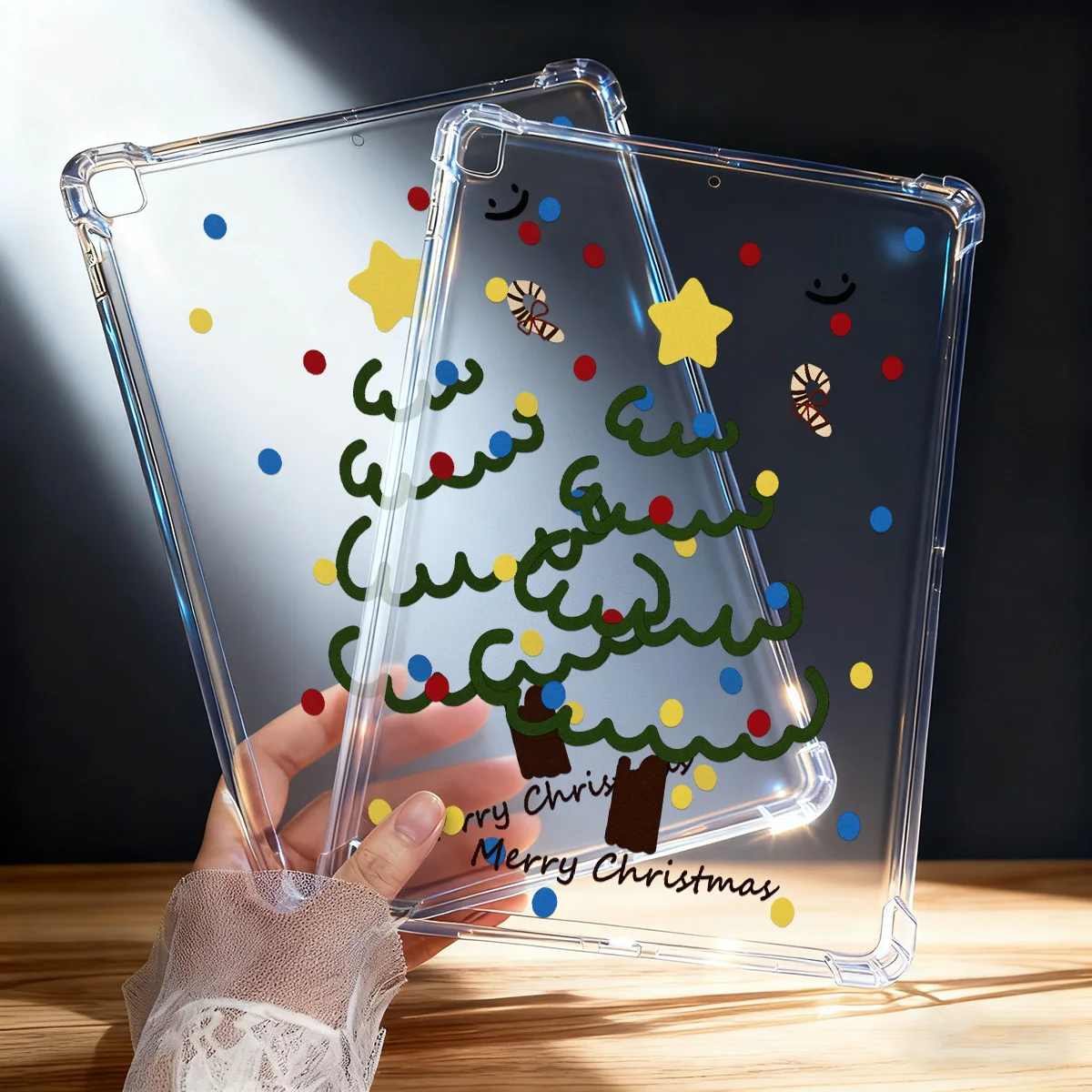 Funda de silicona con forma de árbol de Navidad para iPad Pro 12,9, 13, 9,7, 10,5, 11' A16, 10. a generación, 11, 10,9, 8,7, aire 13, Mini 6, 5, 4, 3, 2, 1, 11 - imagen 4