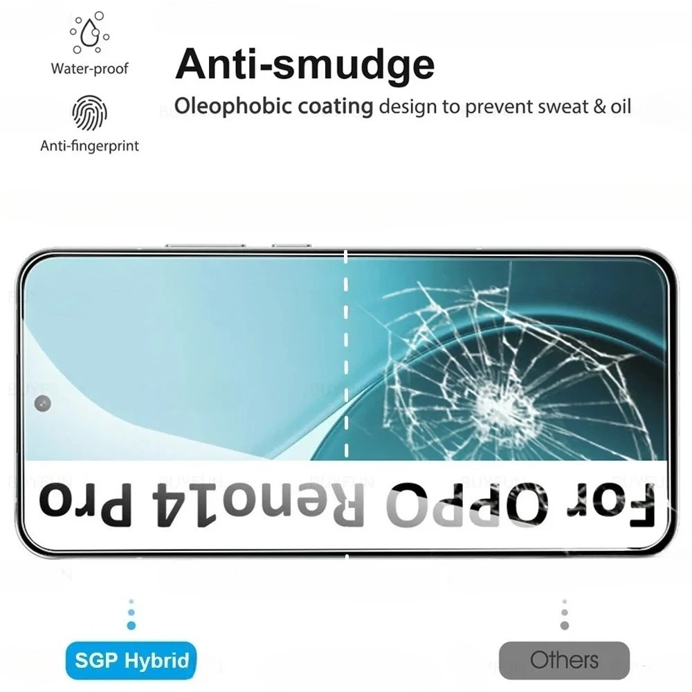 Protector de pantalla para Oppo Reno14 Pro, cubierta de cristal templado Reno 14 F OppoReno14 Reno14Pro Reno14F 14F 14Pro 5G, 4 Uds. - imagen 3