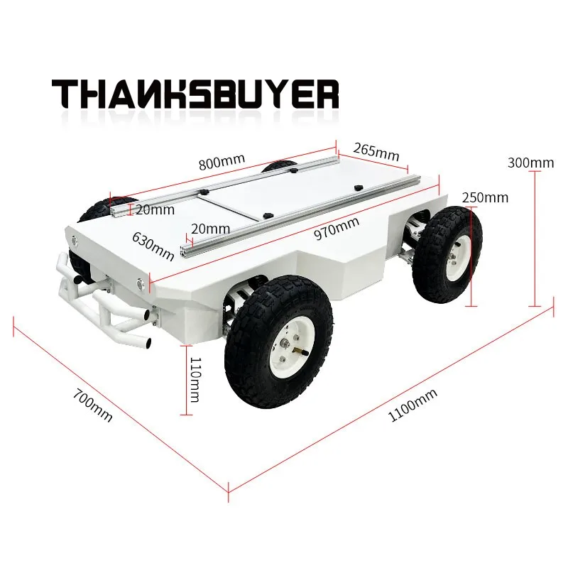 Chasis robótico de dirección diferencial de Control lineal WR200X, capacidad de carga de 50KG para desarrollo de opensource de Robot ROS - imagen 3