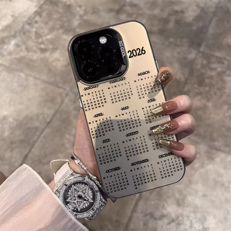 Feliz Año Nuevo 2026 calendario caja de teléfono láser para Xiaomi Poco X7 X6 X5 M6 F6 F7 Pro F5 Mi 11 Lite 15T 14T 13T 12T 14 13 12 cubierta - imagen 3