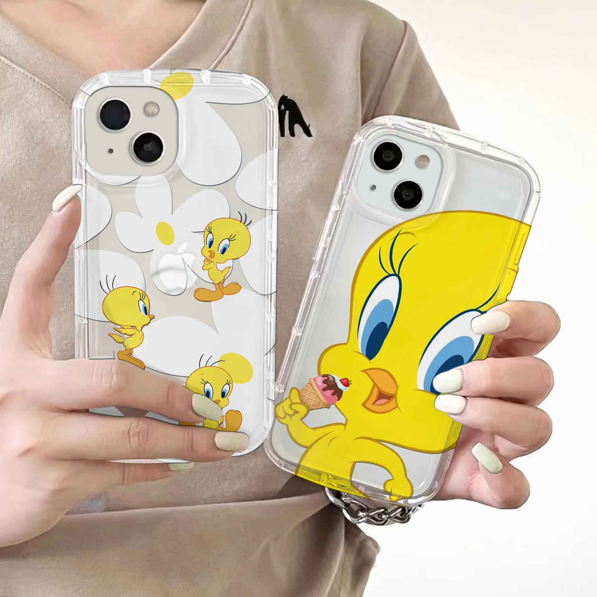 Funda de teléfono de dibujos animados Tweetys-Bird-Piolins para Samsung Galaxy S24 S23 S22 S21 S20 S10 Note20 Note10 FE Ultra Plus 4G 5G parte trasera transparente - imagen 3