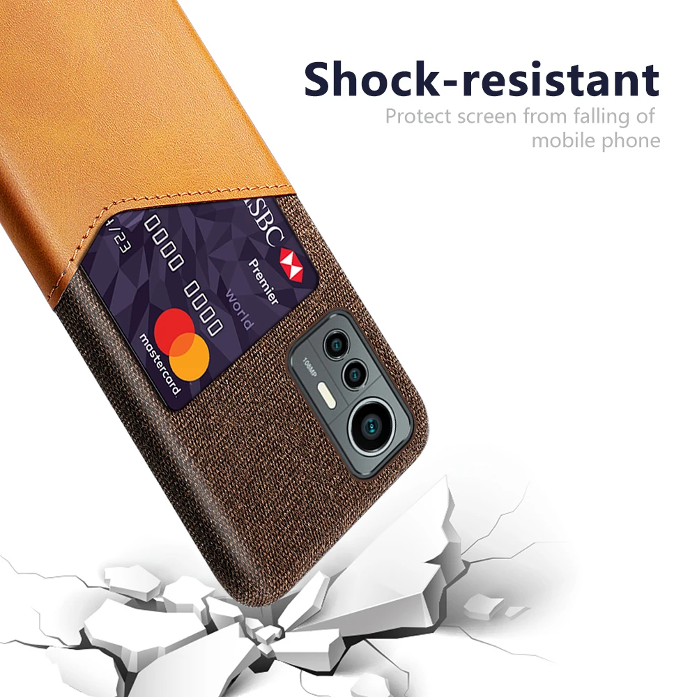 Para Xiaomi 12T /Mi 12T Pro Funda de teléfono Funda para Xiaomi 12T Pro Funda de tela con ranura para soporte de identificación - imagen 3