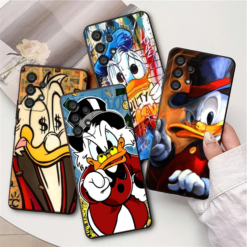 McDuck Scrooge Cool para Samsung A55, A35, A25, A15, A14, A73, A53, A13, A05S, A03S, A02S, A71, A52, A32, funda suave negra para teléfono