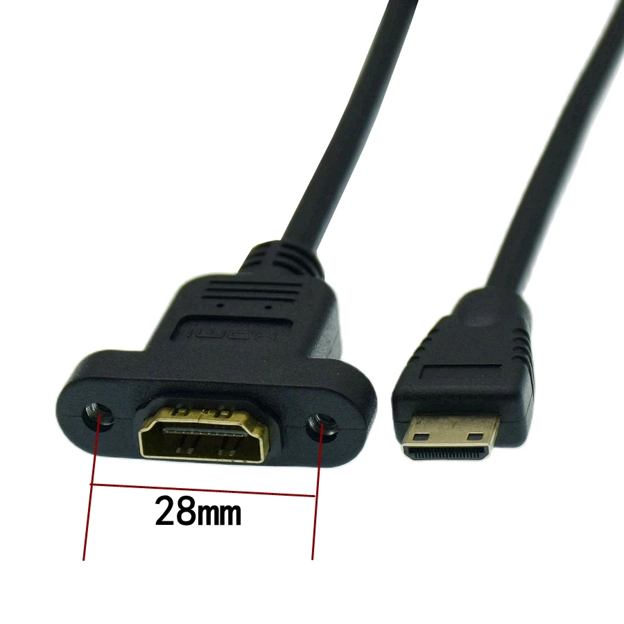 HDTV Micro HDMI macho A Mini Micro HDMI hembra con orificios de tornillo para asegurar el Cable del Panel A hembra A D macho 30CM - imagen 4