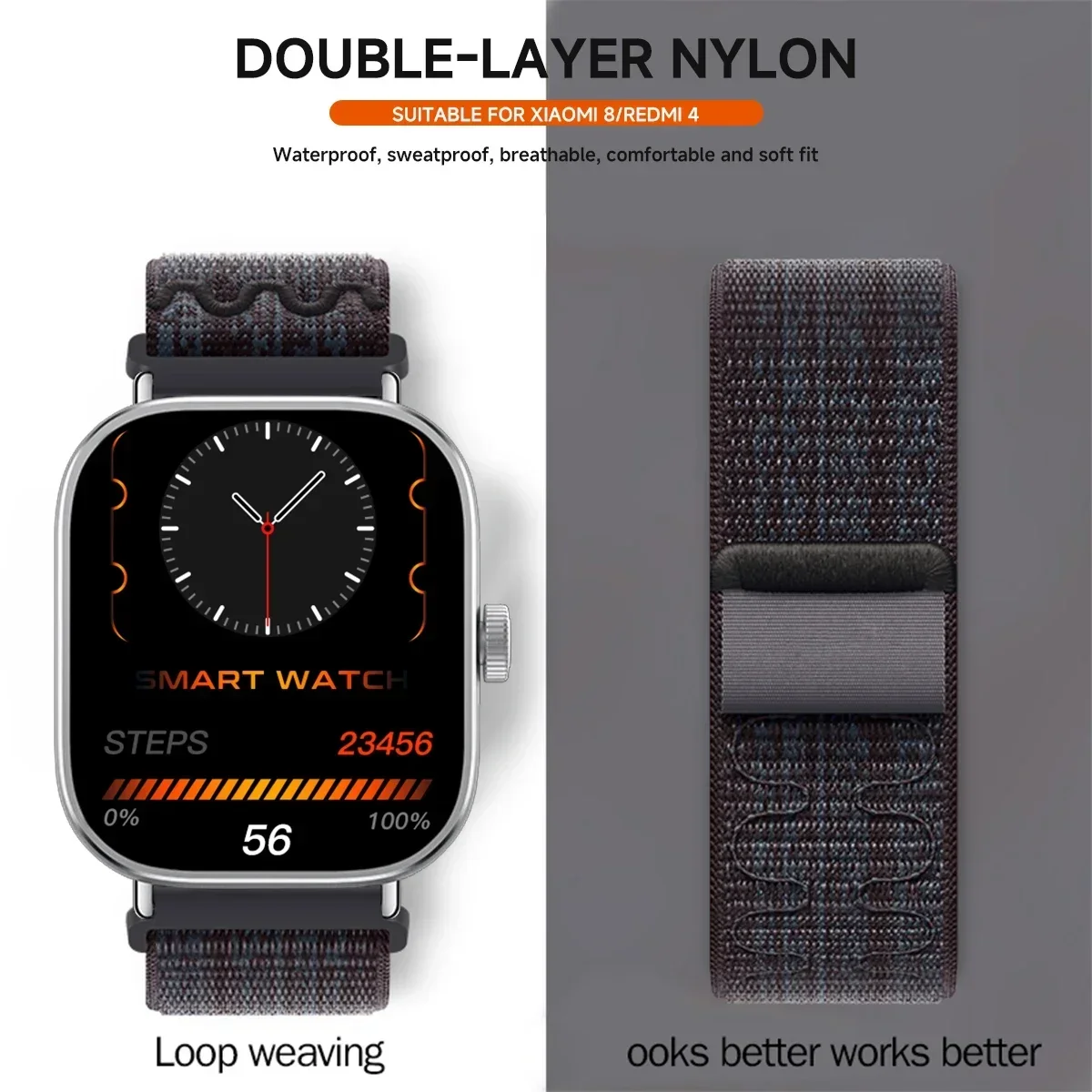 Correa de nailon bordada para Redmi Watch 4 5, pulsera inteligente, Correa para Xiaomi Mi Band 9Pro/Mi Band 8 Pro, Correa deportiva - imagen 3