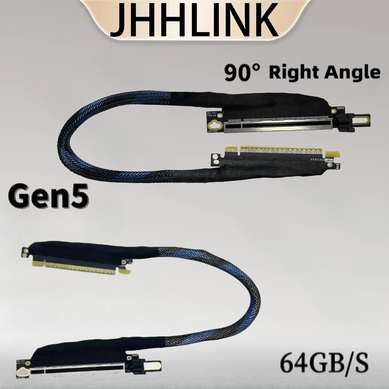 Cable de extensión suave PCIE 5.0 90 ° Cable elevador GPU Gen5 X16 flexible de alta velocidad de ángulo recto, servidor de tarjeta de vídeo, cable de extensión 5090 - imagen 3