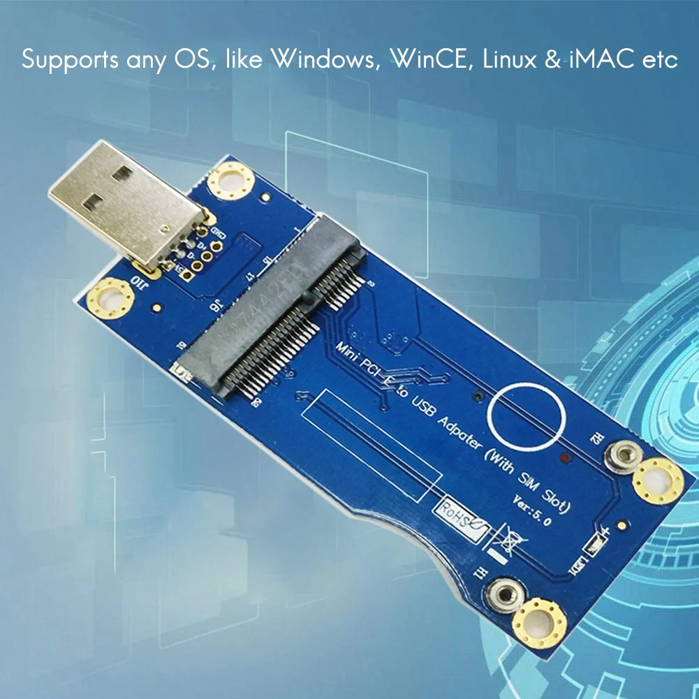 Mini adaptador PCI-E a USB con ranura para tarjeta SIM para módulo WWAN/LTE, placa adaptadora de módulo 3G/4G (grado Industrial) - imagen 3