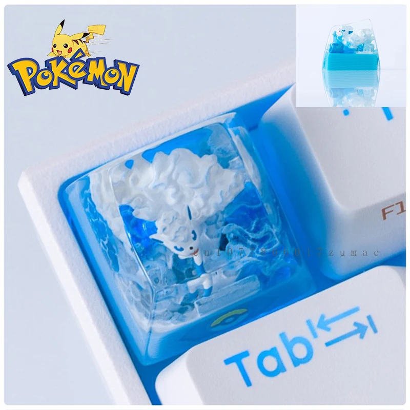 Japón Anime Pokemon personalizado resina Micro transparente KeyCap Mimikyu Keycaps mecánico creativo ordenador teclado tapa lindo regalo - imagen 3