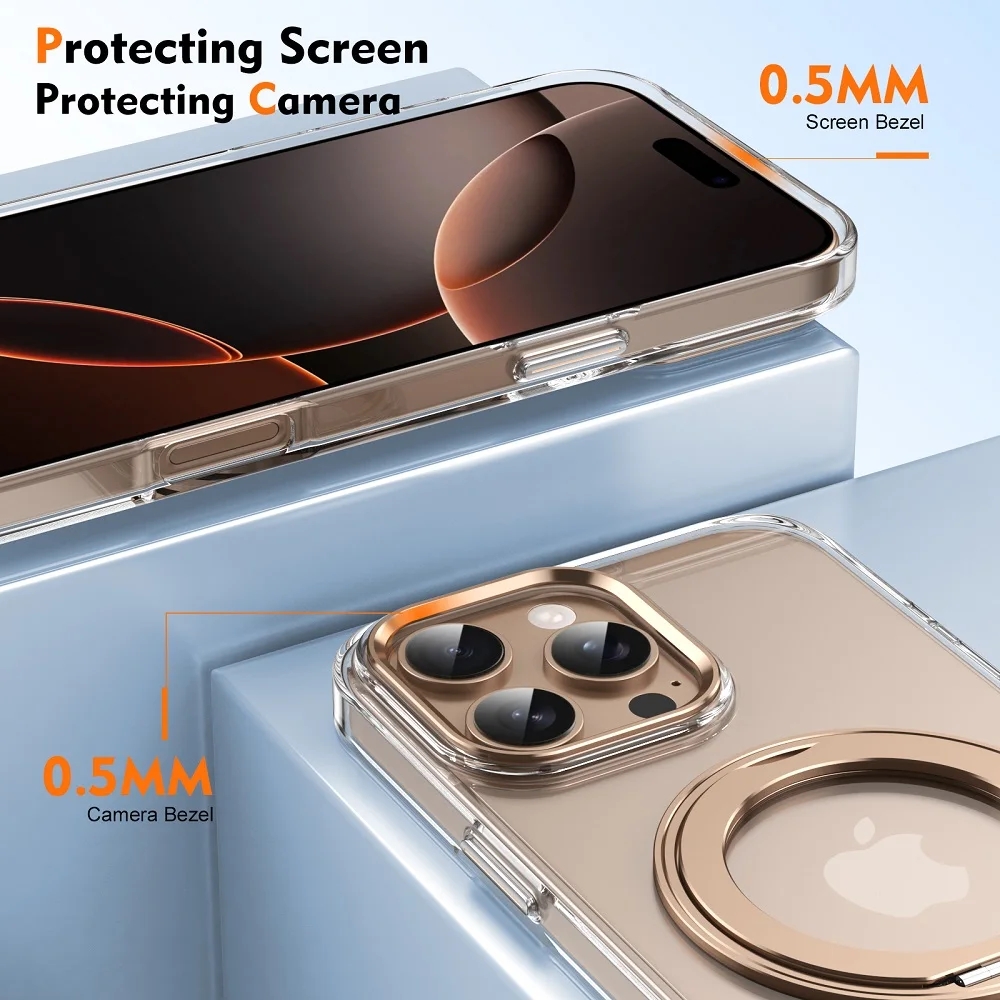 Sensación de hielo 360 °   Funda de teléfono con rotación, funda suave de silicona anticaída para IPhone 16 15 14 12 Plus 13 Pro Max, soporte a prueba de golpes - imagen 5