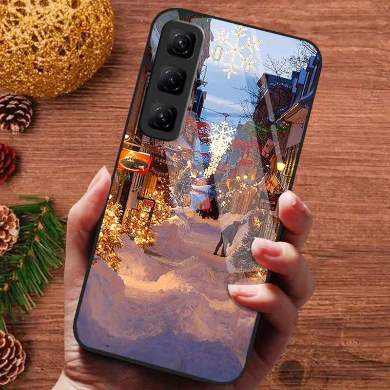 Funda pintada de Navidad para infinix Hot 50 60 4G 5G 50i 60i Hot50 Pro + 50Pro Plus Funda de vidrio templado Fundas para teléfono - imagen 5