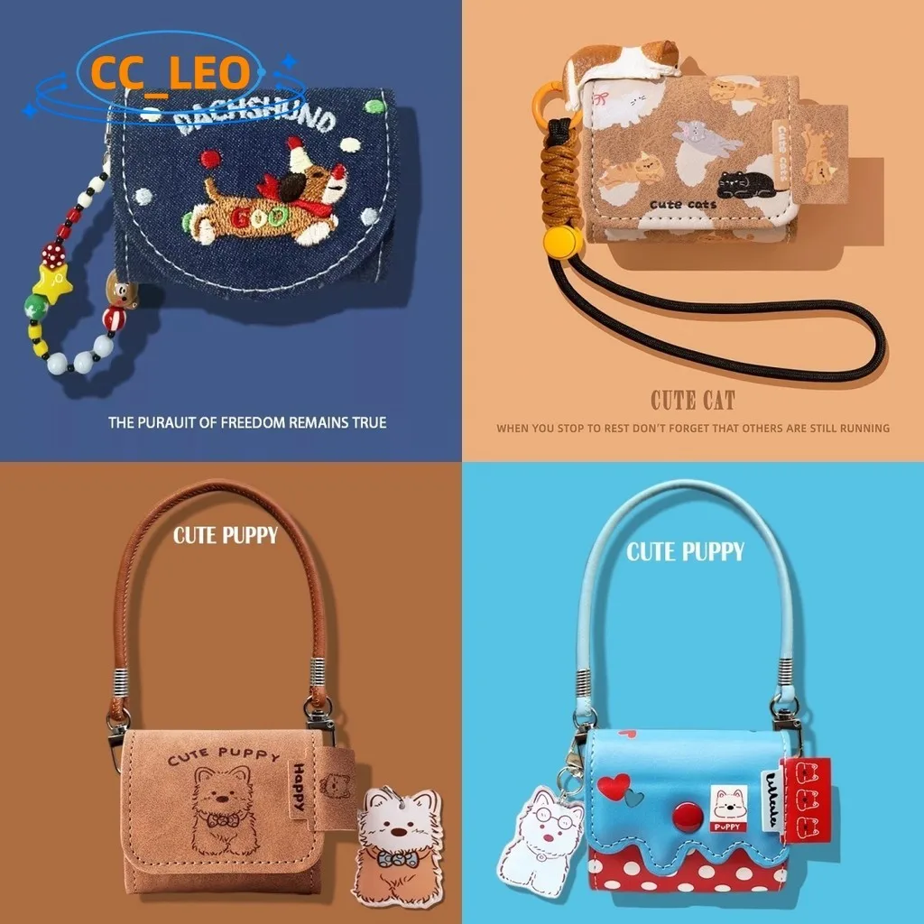 Funda para OPPO Enco X3s, funda suave de cuero con colgante de cordón de gato bonito, adecuada para OPPO Enco X3s, funda protectora a prueba de golpes