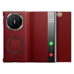 Funda para Huawei Mate XT Ultimate Funda de cuero de lujo anillo imán cubierta de teléfono plegable para Mate XT Funda de parachoques a prueba de golpes