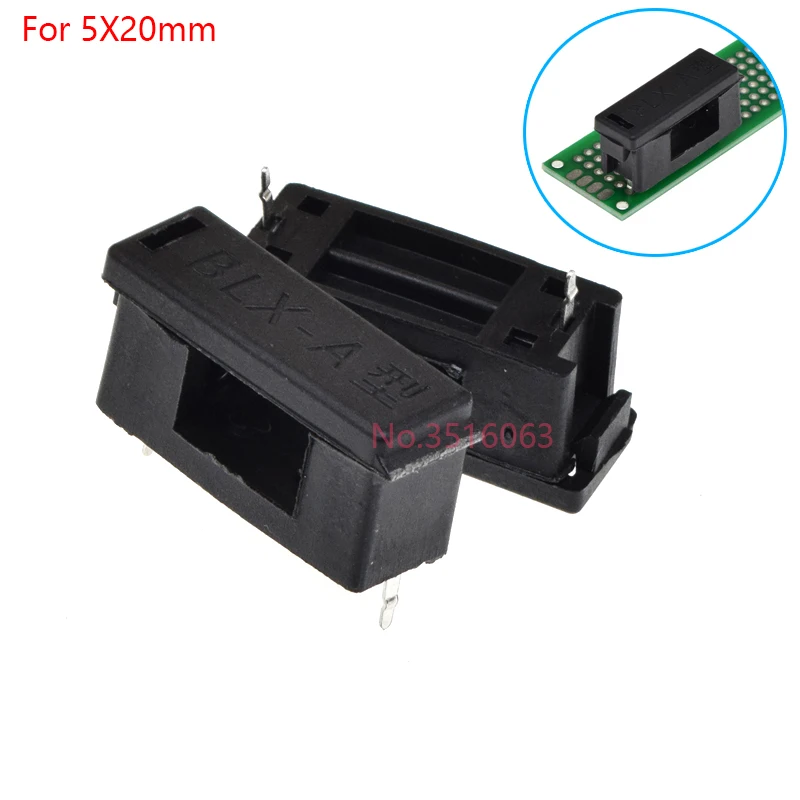 5/10 Uds 5X20mm/6X30mm portafusibles de vidrio con cable 5*20 6*30 tubo de seguro enchufe portafusibles Clip y caja BLX-A montaje PCB - imagen 5