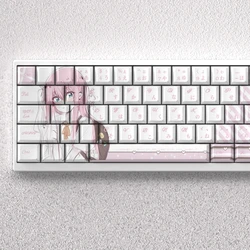 Juego de teclas con tema de Anime Bocchi, perfil de cereza PBT 73, teclas originales personalizadas hechas a mano, Kit de teclado personalizado, accesorios de regalo