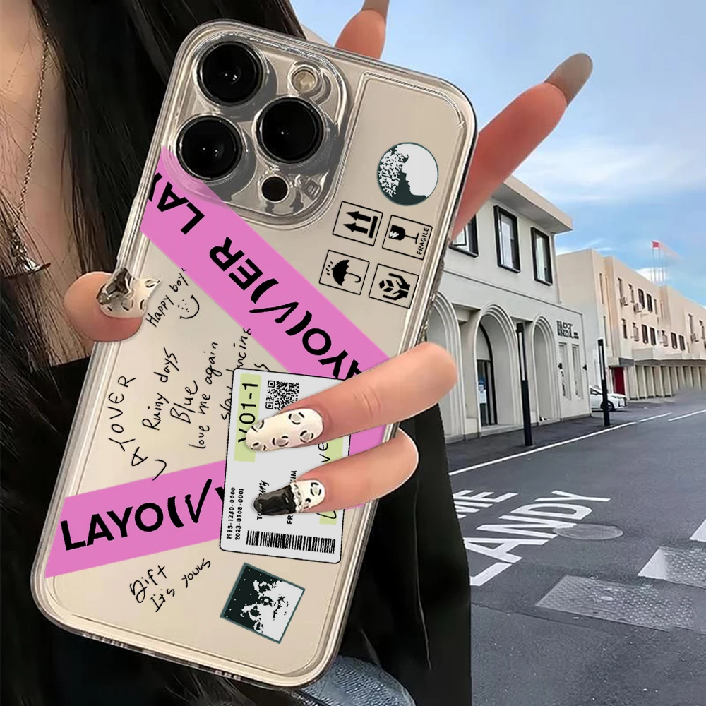 V LAYOVER TaeHyung nueva funda de teléfono para iPhone 16 15 14 13 12 11 Mini Pro Max X XR XSMax 7 8 Plus SE20 cubierta transparente caliente - imagen 4