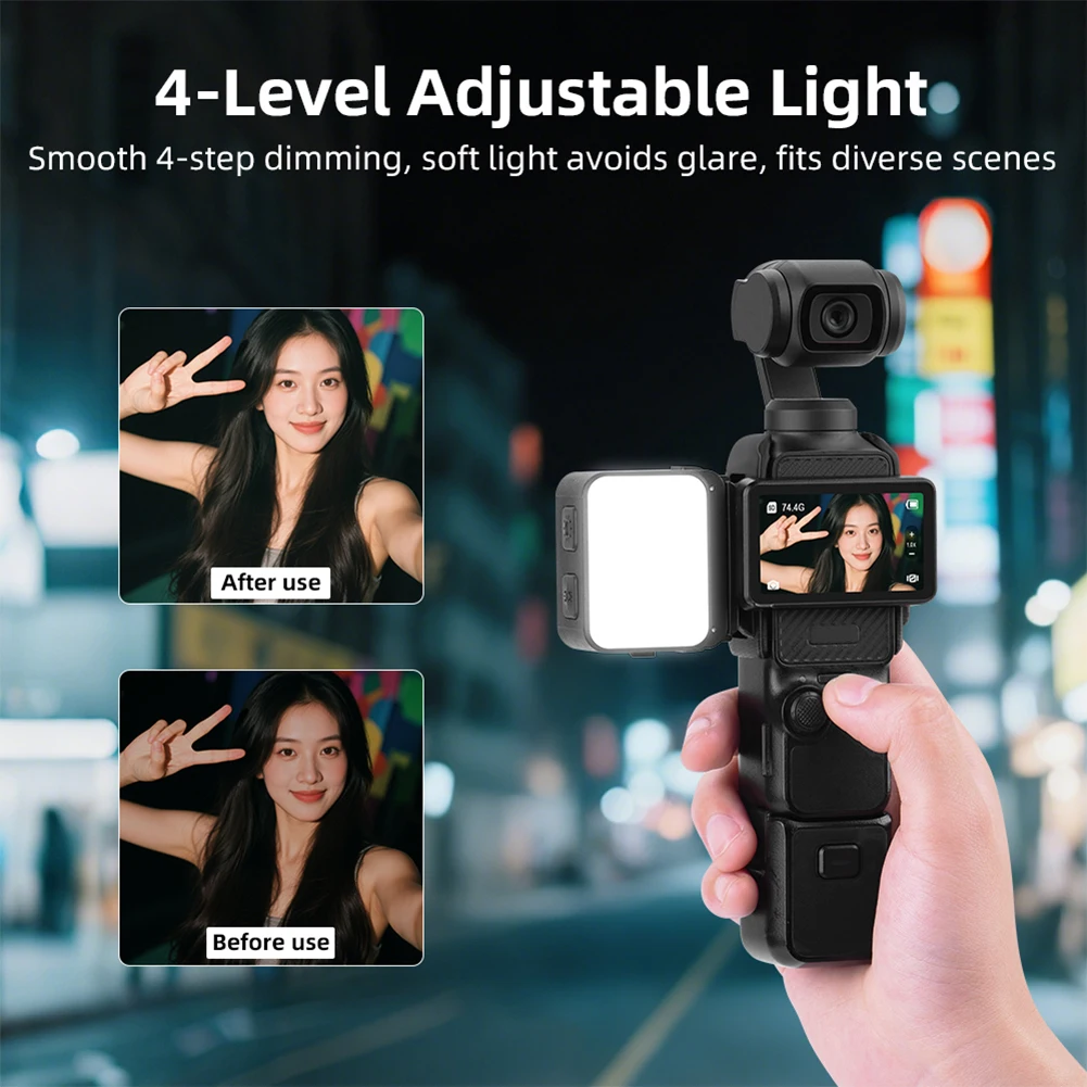 Luz LED para vídeo, iluminación de fotografía recargable, luz de Vlogging, accesorios de cámara para DJI Osmo Pocket 3 - imagen 2