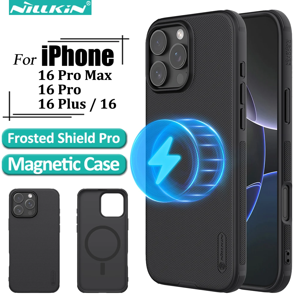 Funda magnética Nillkin para iPhone 16 Pro Max / 16 Pro / 16 Plus 16 Fundas deslizantes finas con textura antiarañazos compatibles con MagSafe