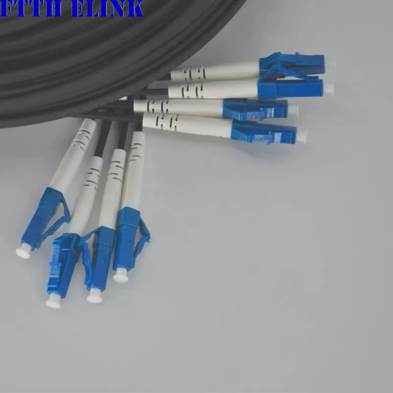 Cable de conexión óptico de caída LC/UPC 4 núcleos 350-600M 3 acero 2C exterior monomodo FTTH puente de fibra óptica de caída G652D cable de conexión - imagen 2