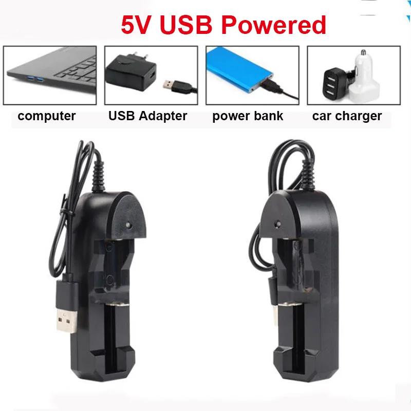 Cargador de batería recargable con 1/2/3/4 ranuras DC 5V 2A a 4,2 V 1000mA USB 10440 14500 16340 16650 14650 18350 18650 18500 - imagen 3