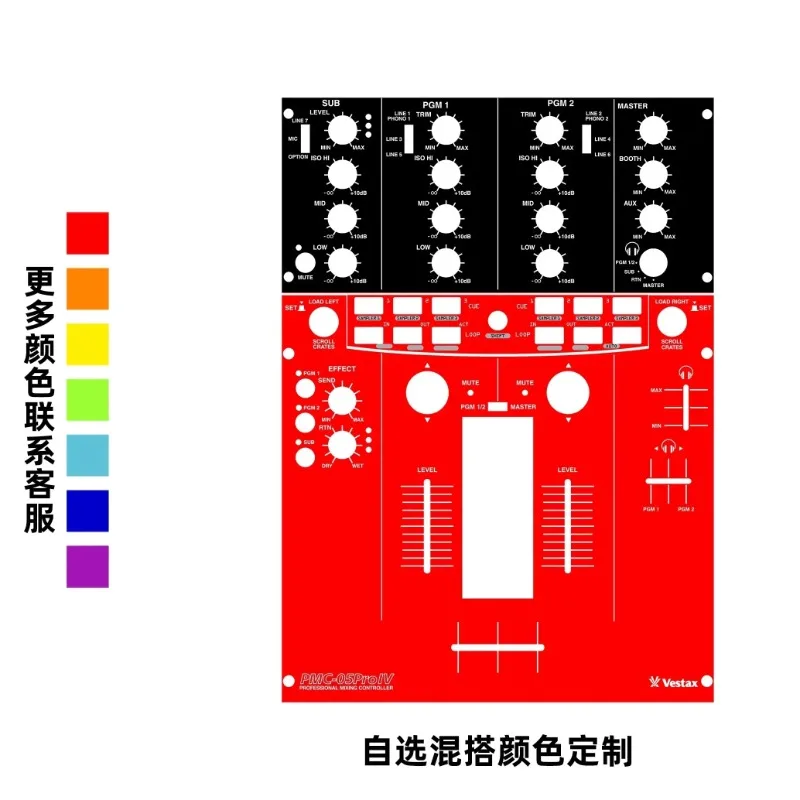 Vestax PMC-05 Pro IV Panel mezclador PVC autoadhesivo whisky pegatinas personalizables coloridas - imagen 2