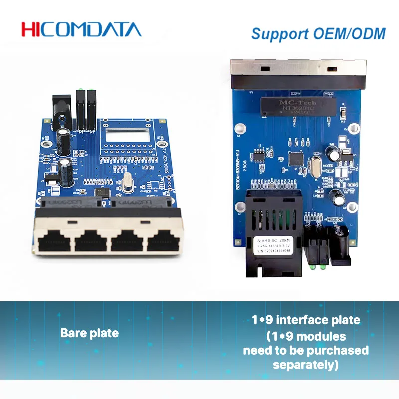 Puerto de fibra de 10/100M, convertidor multimedia 2/4 RJ45, PCB de modo único, 10/100M, 1F2E, 1F4E - imagen 4