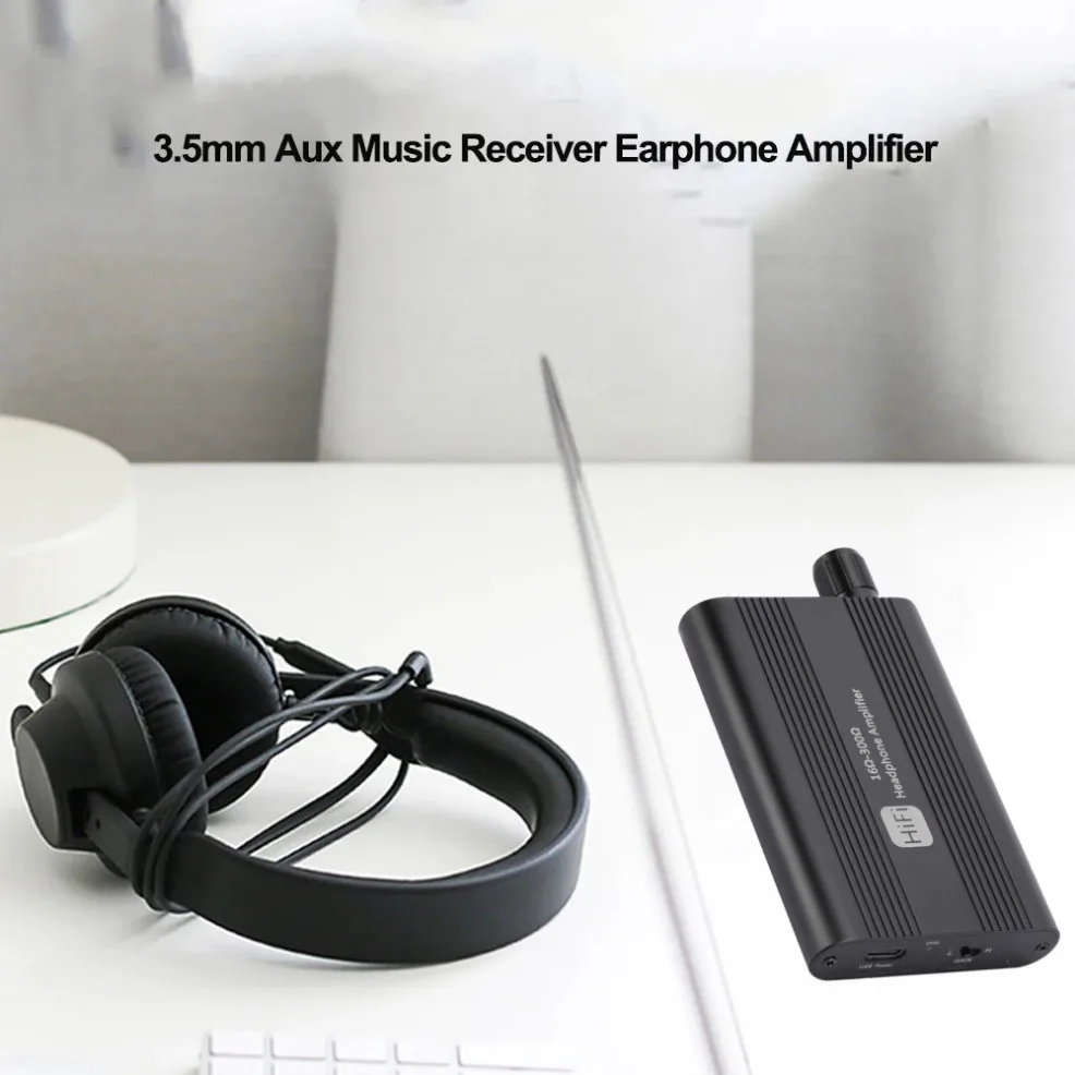 LccKaa-AMPLIFICADOR DE AURICULARES HiFi portátil, amplificador de auriculares estéreo de 16-300Ω, amplificador de Audio auxiliar de 3,5 MM para teléfono Android, reproductor de música - imagen 5