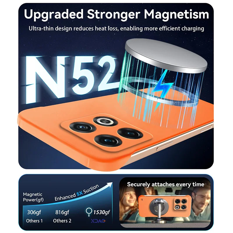 Funda magnética delgada para teléfono OnePlus 10 10R 10T Pro 10Pro, funda dura mate antiarañazos para PC, armadura a prueba de golpes sin bordes - imagen 2