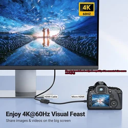 Cable Micro HDMI 4K 60Hz para Raspberry Pi y GoPro