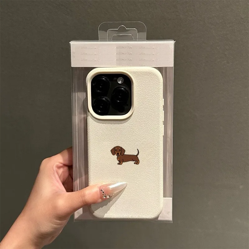 Funda de teléfono para Xiaomi Redmi Note 14 Pro Plus 5G 14 13 12 11 10 15C 14C 13C minimalista marrón patrón de perro salchicha TPU funda de silicona - imagen 3
