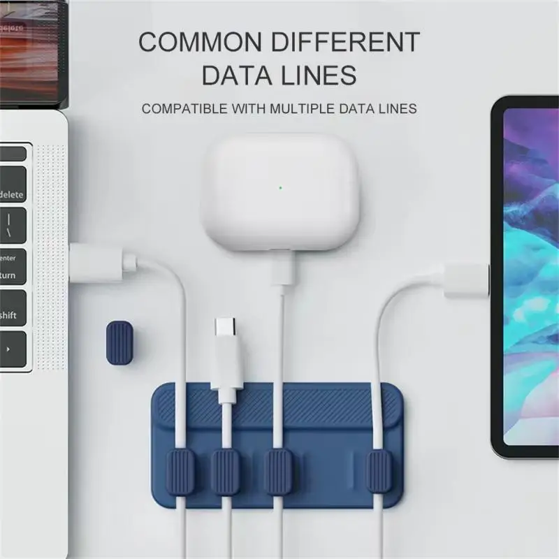 Organizador de Cables de silicona, Clip de gestión de cables, bobinador de cables Usb para auriculares, Cable de red, Cable de ratón, Cable fijo - imagen 4