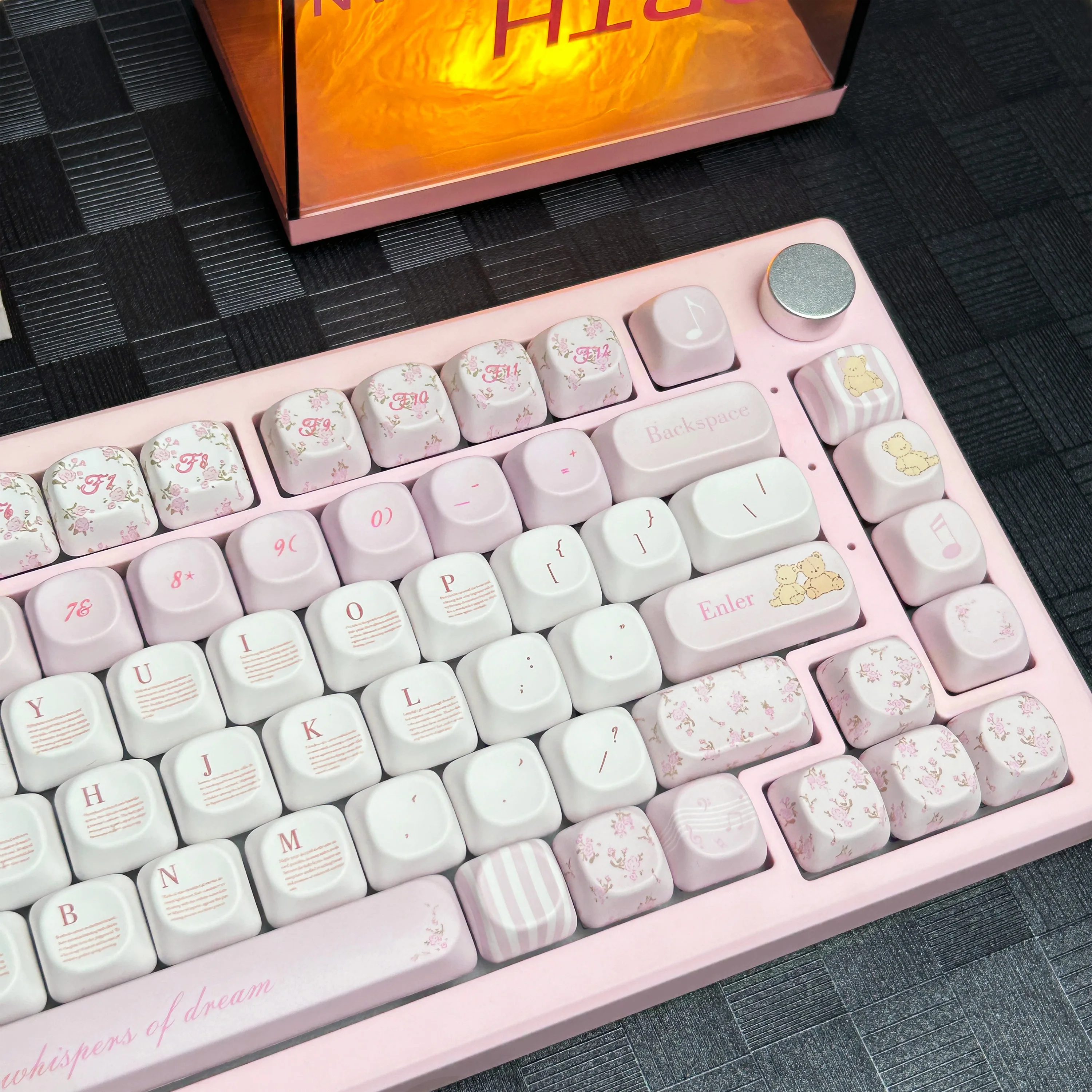 Little Bear Bouquet Keycap MOA Cherry Profile Pink PBT teclas personalizadas para teclado mecánico lindo suave Floral Key Cap regalos