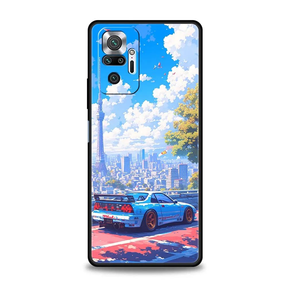 Funda de teléfono para Xiaomi Redmi Note 14 13 12 5G 11 10 Pro Plus 4G 9S 9 14C 13C 12C 10C 9C 9A cubierta suave JDM Tokyo Drift Sports Car - imagen 2