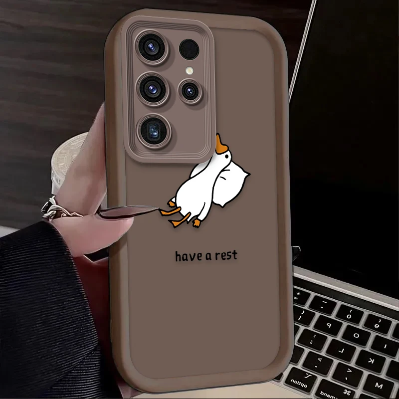 Preciosa funda blanda de pato de dibujos animados para Samsung Galaxy S24 S23 S25 Ultra S22 S21 Plus FE A56 A36 A26 A16 A06 A15 A25 A35 A55 5G - imagen 5