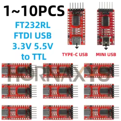 1-10 uds/FT232RL FTDI USB 3,3 V 5,5 V a TTL módulo adaptador serie para Arduino FT232 Pro Mini puerto USB a TTL 232 Mini/tipo-c USB