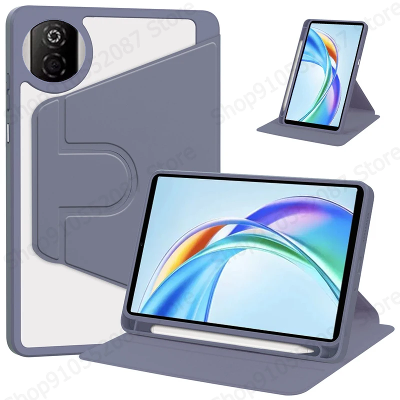 Para Honor Pad X7 funda de 8,7 pulgadas 360 giratoria acrílico transparente funda dura con soporte para tableta Honor Pad X7 con portalápices