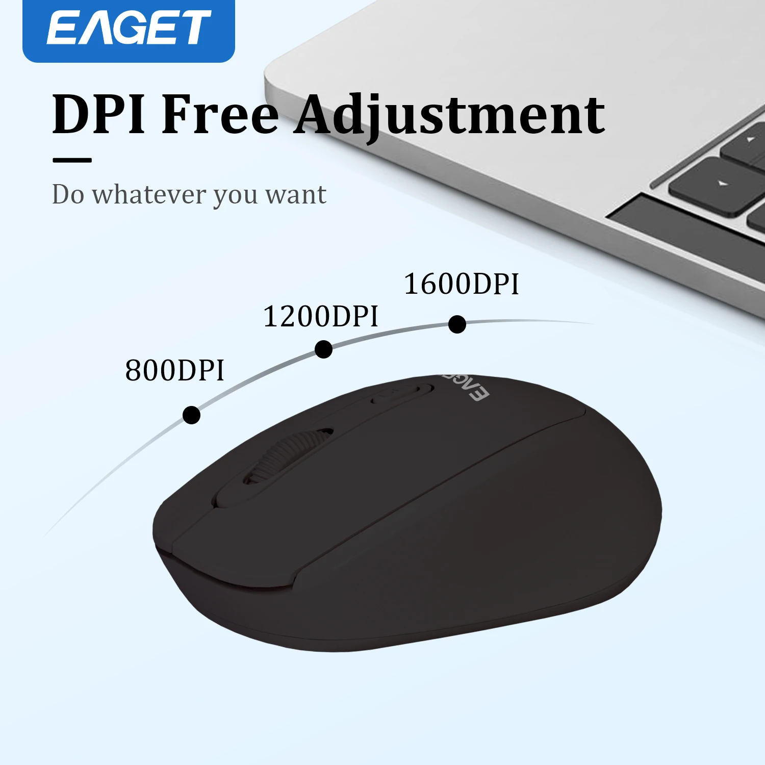Eaget-ratón óptico inalámbrico con batería reemplazable, 2,4G, con USB, tres niveles, DPl, para ordenador, portátil, PC, silencioso - imagen 4