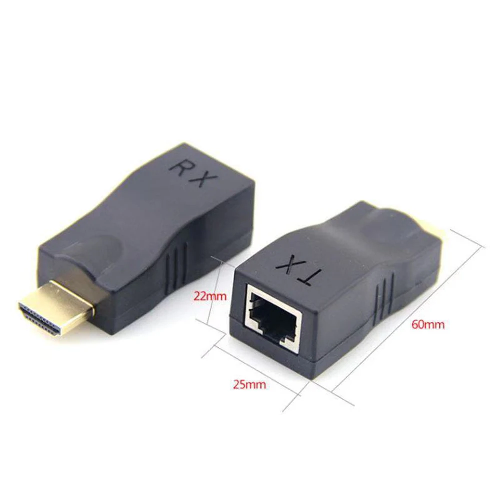 Extensor Compatible con HDMI, puertos 4K RJ45, red LAN, extensión Compatible con HDMI de hasta 30m sobre Cable Ethernet LAN CAT5e/6 UTP - imagen 5