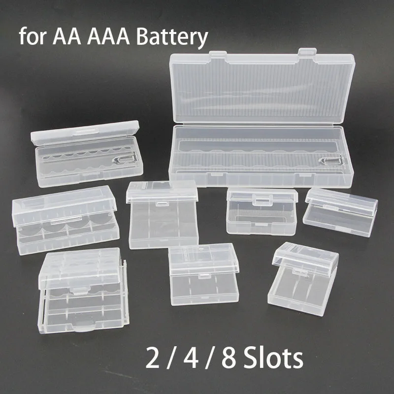 Caja de almacenamiento de pilas AA AAA, funda de plástico duro, funda protectora con Clips para caja de almacenamiento de pilas AA AAA