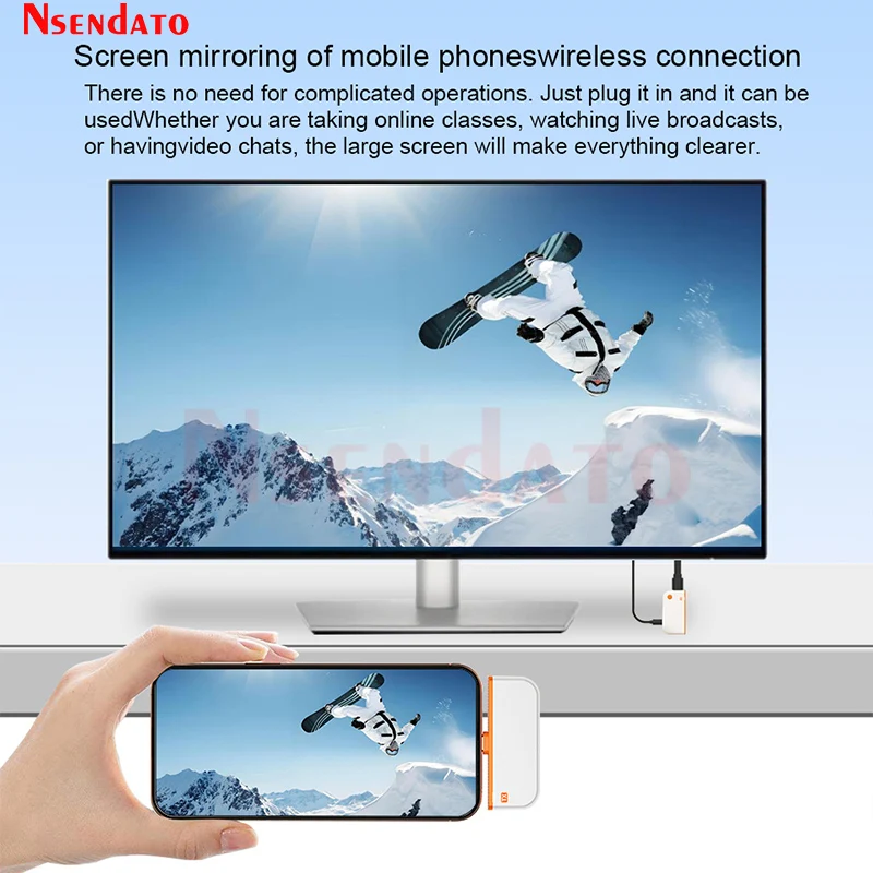 Extensor HDMI inalámbrico de 1080P y 50M, transmisor receptor de vídeo HDMI USB C, pantalla Wifi, adaptador Dongle de TV para PC, TV y portátil - imagen 3