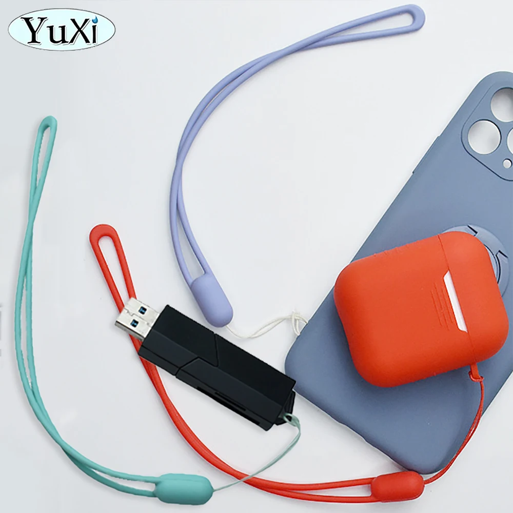 Correas de muñeca de 4 piezas, cordón de mano, dijes de silicona para teléfono móvil, cable USB, cadena, tarjeta de identificación, llavero, cuerda colgante, botellas de agua - imagen 4