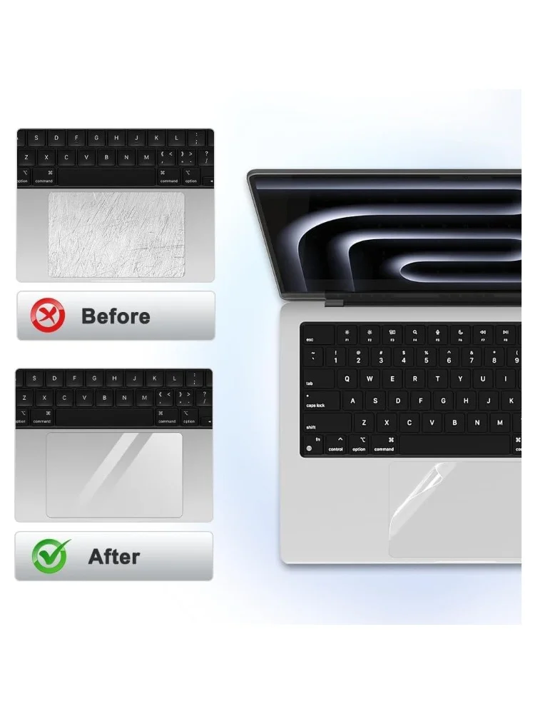 Un protector de panel táctil transparente antimanchas para MacBook M4/M3/M2 (2022-2025) modelos táctiles que protegen contra rayones invisiblemente - imagen 5