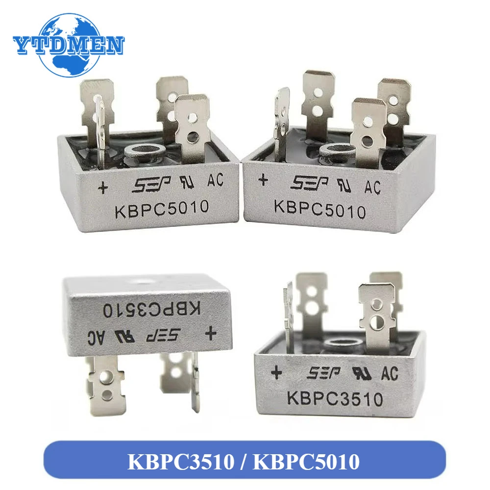 2 uds KBPC3510 KBPC5010 puente rectificador de diodo 35A 50A 1000V KBPC 3510 5010 rectificadores de potencia componentes electrónicos