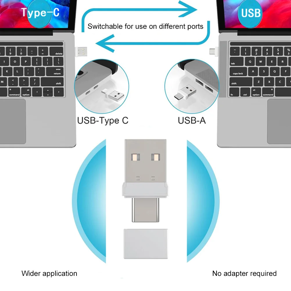 USB tipo C 2 en 1 ratón Mover Plug & Play ratón automático Wiggler evitar que el ordenador portátil entre el sueño Mini ratón agitador para tableta PC - imagen 3
