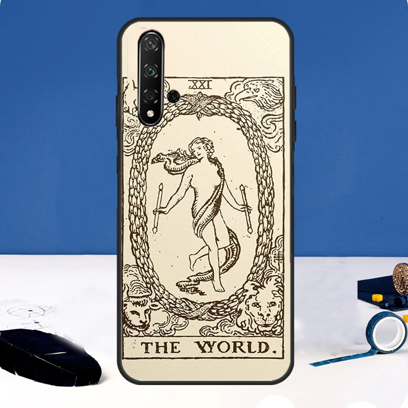 Funda con tarjeta de Tarot, astrología, sol y luna para Huawei Nova Y91 Y61 Y60 Y70 Y72 Y73 Y90 12i 11i 3i 7i 8i 9 10 SE P20 P40 P30 Lite - imagen 2