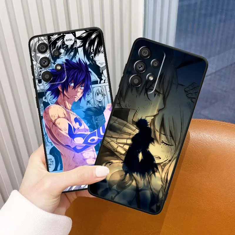 Funda de Anime Fairy Tail para Samsung Galaxy A11 A12 A13 A14 A15 A16 A20E A20S A21 A21S A22 A23 funda de teléfono negra - imagen 2