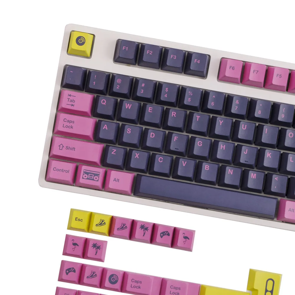 Teclas GMK Retrowave, 140 teclas PBT, teclas Cherry Profile DYE-SUB, teclas GMK personalizadas para teclado mecánico - imagen 5