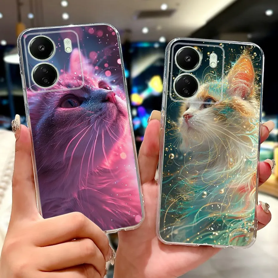 Funda bonita de dibujos animados para Xiaomi Redmi 13C, funda trasera de silicona suave TPU para fundas de teléfono Redmi 13C 4G - imagen 5