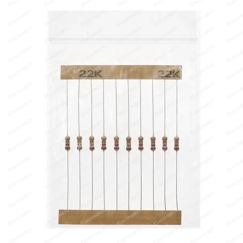 Kit surtido de resistencias de película de carbono, caja de componentes electrónicos, paquete de resistencias con bolsa de PE, 1700 piezas, 170 valor, 1/4W, 5% ohm -22M - imagen 4