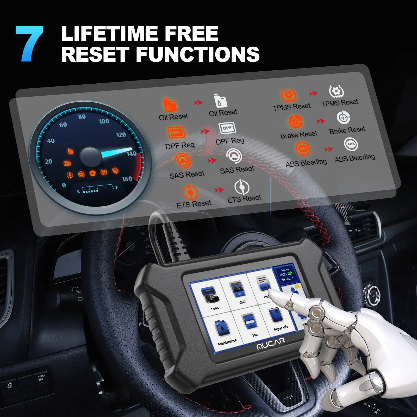 MUCAR CS6 Escáner Diagnóstico Automóvil ABS TPMS ECM - imagen 5