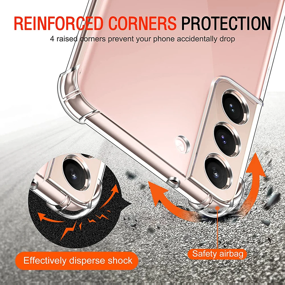 Funda de silicona transparente a prueba de golpes para Samsung Galaxy S23 S22 S21 S20 FE S10 Note 10 Plus 9 8 20 funda trasera transparente ultrafina - imagen 4